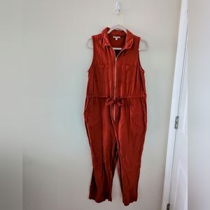 Charlotte Russe Brick Red Jumpsuit Sz L